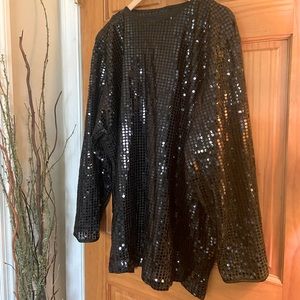 Black sequin longsleeved tunic top